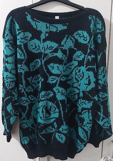 Ženski džemper sa floralnim dezenom - Model: široki, opušteni kroj sa na lalafo.rs — 1 Ženski džemper sa floralnim dezenom - Model: široki, opušteni kroj sa — 1