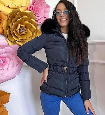 Ženska zimska jakna sa kapuljačom i krznom - Boja: tamno siva/ crna - na lalafo.rs — 1 Ženska zimska jakna sa kapuljačom i krznom - Boja: tamno siva/ crna - — 1