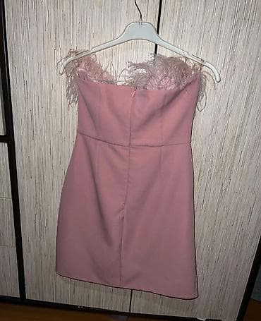 Mini haljina Marija Offredi, model bez bretela u puder‑roze boji na lalafo.rs — 2 Mini haljina Marija Offredi, model bez bretela u puder‑roze boji — 2