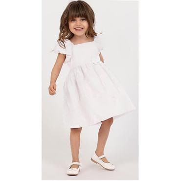 Dečija haljina za devojčice – bela, lagana i lepršava - Kroј: A-kroj at lalafo.rs Dečija haljina za devojčice – bela, lagana i lepršava - Kroј: A-kroj