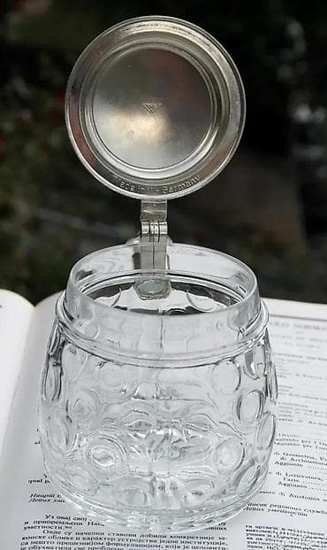 Antiques: Vntag ORIGINAL BMF BIERSEIDEL Bubble Glass Stein Pevter 1950. Made in at lalafo.rs — 3 Antiques: Vntag ORIGINAL BMF BIERSEIDEL Bubble Glass Stein Pevter 1950. Made in — 3