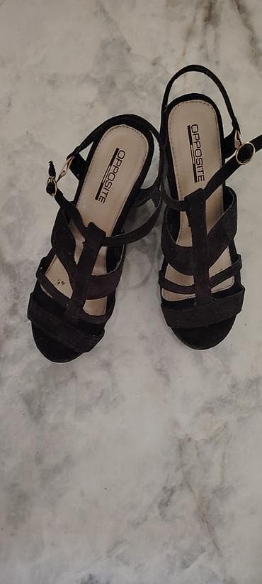 Ženske sandale na punu petu – Opposite - Boja: crna - Model: sandale na lalafo.rs — 2 Ženske sandale na punu petu – Opposite - Boja: crna - Model: sandale — 2