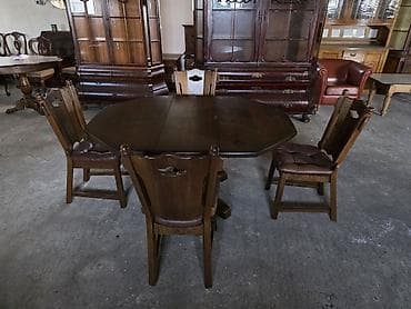 Sets of table and chairs: Trpezarijski set – masivni hrastov sto sa 4 stolice - Materijal: pun at lalafo.rs — 6 Sets of table and chairs: Trpezarijski set – masivni hrastov sto sa 4 stolice - Materijal: pun — 6