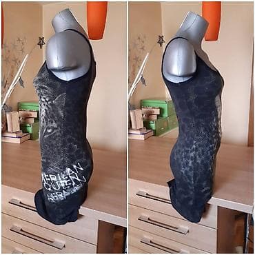 Haljina/top na bretele sa printom leoparda - Crna, uska, rastegljiva na lalafo.rs — 2 Haljina/top na bretele sa printom leoparda - Crna, uska, rastegljiva — 2