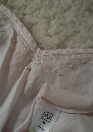 Majica 100% Lan u nezno roze boji sa biserima. Veličina 40 na lalafo.rs — 2 Majica 100% Lan u nezno roze boji sa biserima. Veličina 40 — 2