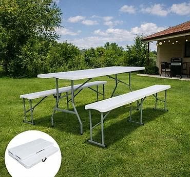 Furniture: Sklopivi pivski set – sto + 2 klupe/ Prenosiv Praktičan i kvalitetan at lalafo.rs — 4 Furniture: Sklopivi pivski set – sto + 2 klupe/ Prenosiv Praktičan i kvalitetan — 4