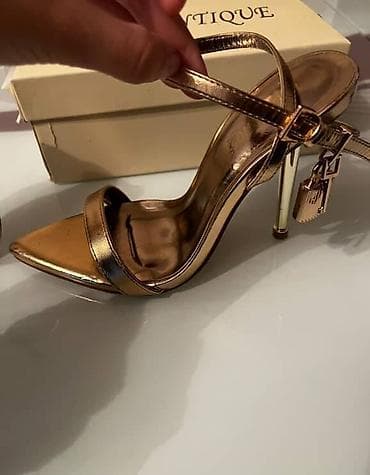 Zlatne sandale na visoku štiklu – Diamantique - Boja: metalik zlatna na lalafo.rs — 4 Zlatne sandale na visoku štiklu – Diamantique - Boja: metalik zlatna — 4