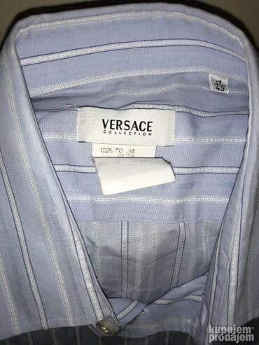 Antique Club Tables: Shirt Long sleeves, L, Versace, color - Light blue, Cotton at lalafo.rs — 1 Antique Club Tables: Shirt Long sleeves, L, Versace, color - Light blue, Cotton — 1