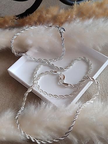 PletenI set nakita, žig 925 - Komplet: lanac i narukvica u istom na lalafo.rs PletenI set nakita, žig 925 - Komplet: lanac i narukvica u istom