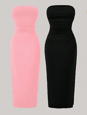 Top haljina duga sa slicem sa elastinom na lalafo.rs Top haljina duga sa slicem sa elastinom