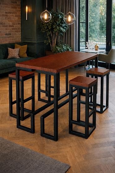 Sets of table and chairs: Barski set – sto sa visokim stolicama, industrijski dizajn izrađuje at lalafo.rs — 6 Sets of table and chairs: Barski set – sto sa visokim stolicama, industrijski dizajn izrađuje — 6