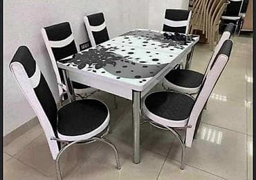 Trpezarijski set – sto sa staklenom pločom i 6 stolica - Dizajn na lalafo.rs — 5 Trpezarijski set – sto sa staklenom pločom i 6 stolica - Dizajn — 5