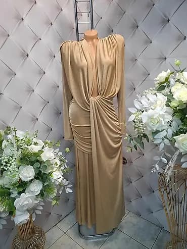 Elegantna večernja haljina sa drapiranim efektom - Duga haljina sa