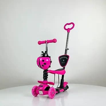Dečiji trotinet 5 u 1 – rozi - Multifunkcionalni model: trotinet