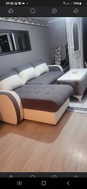 Ugaona garnitura na razvlačenje sa ležajem i sandukom - Moderni L